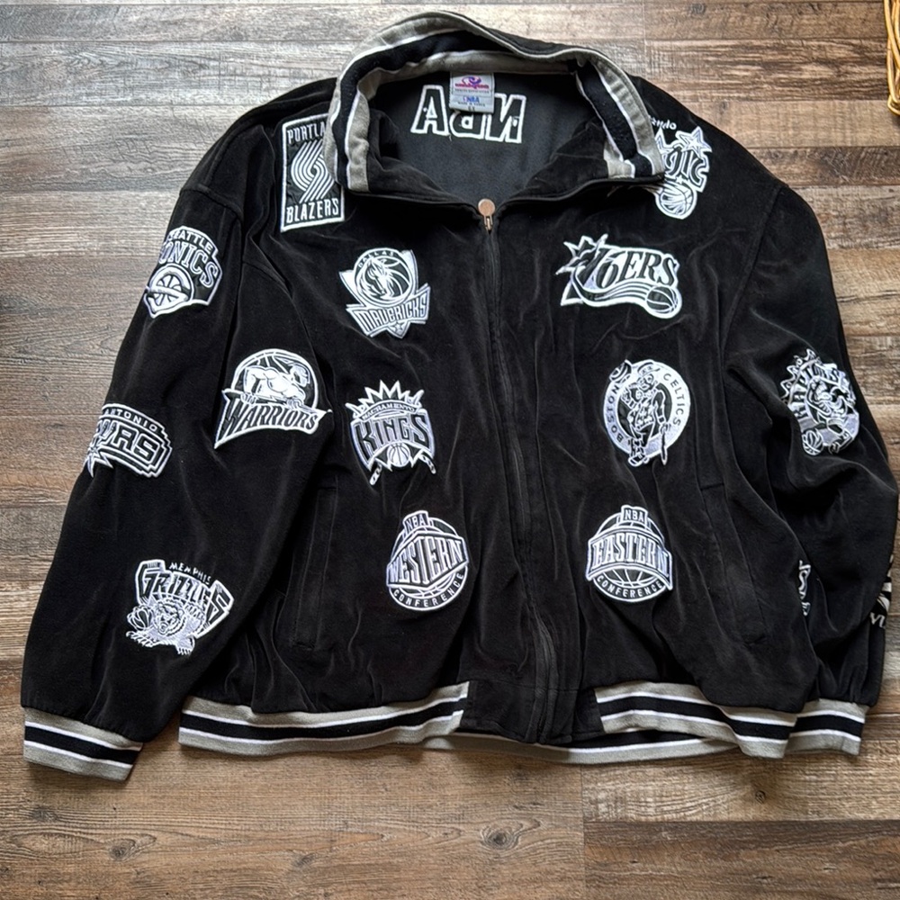 Vintage Black NBA Team Patch Jacket